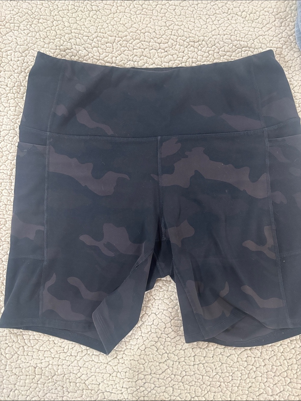 RBX Black Camo High-Waist Bike Shorts